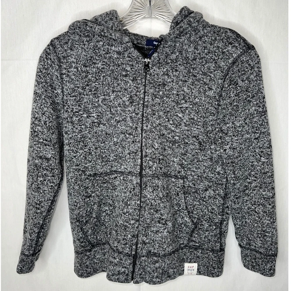 Gap Kids Speckled Gray Zip Up Hoodie Jacket Size M 8 9 Years‎